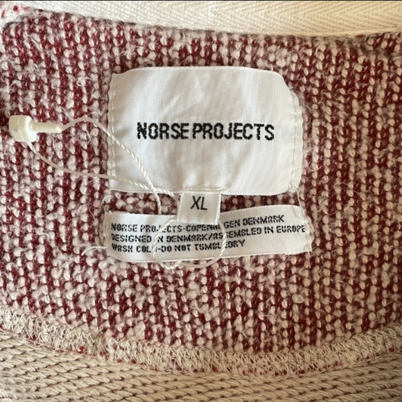 Norse Crewneck Vorm Burgundy Basket Sweater New Size XL - Picture 5 of 7
